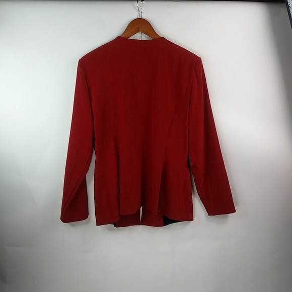 Amanda Smith 14P Black Red Blazer JacketPetite - Picture 3 of 4